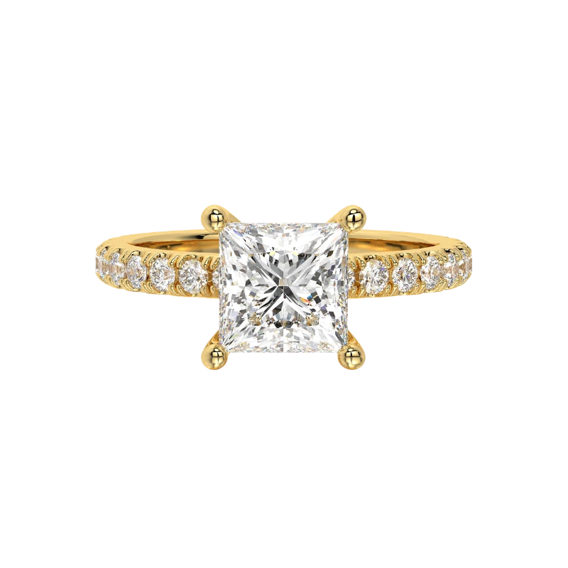 Princess Perfection: 1.85 ct Lab-Grown Solitaire Diamond Ring in 18K Gold