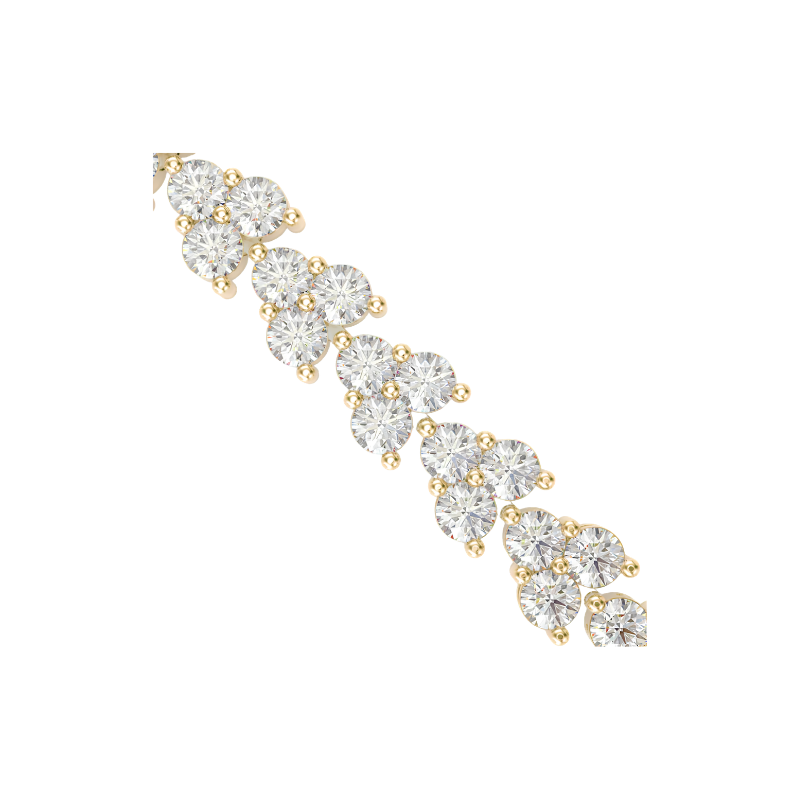 Cluster Trinity Leaf Diamond Bracelet For Women