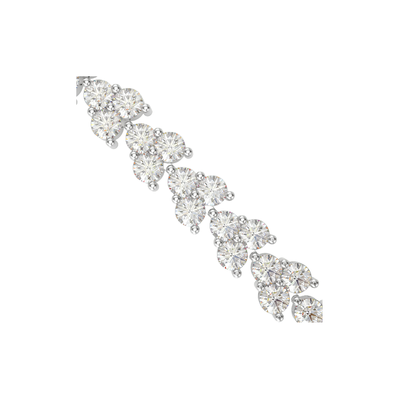 Cluster Trinity Leaf Diamond Bracelet For Women