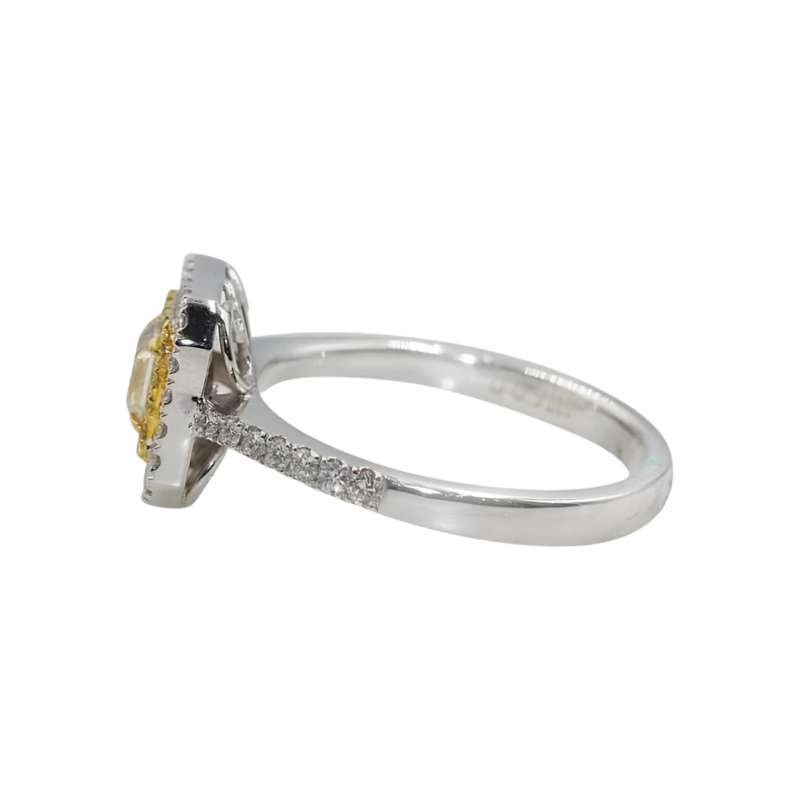 Halo Yellow Diamond Ring For Women