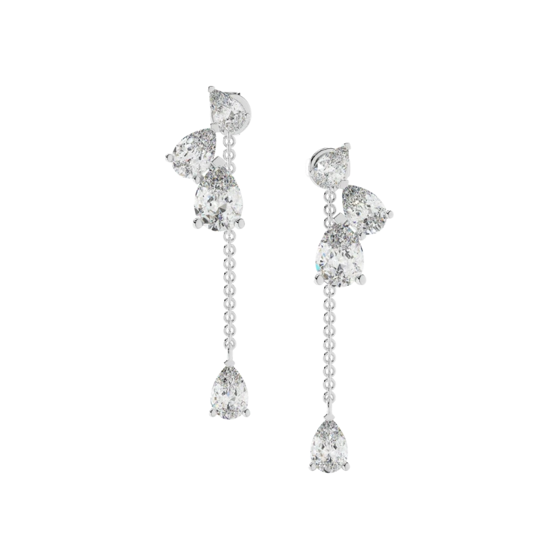 Timeless Elegance Pear-Cut Diamond Drop Earrings