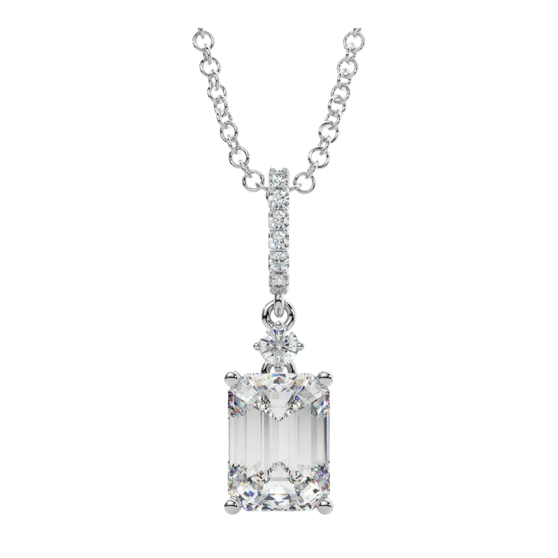 Emerald Cut Lab Grown Diamond Pendant