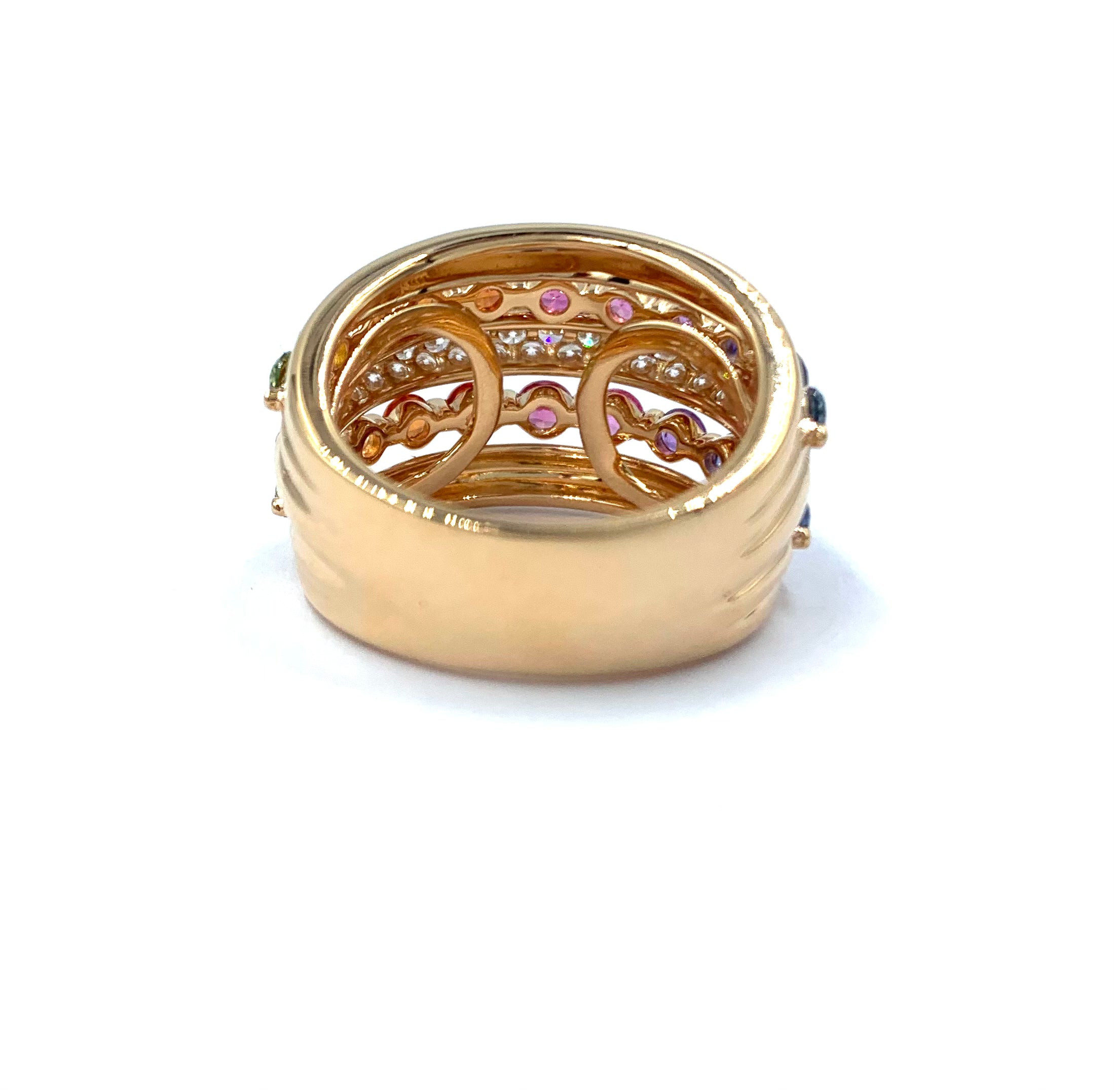 Multi Color. Sapphire Diamond Ring