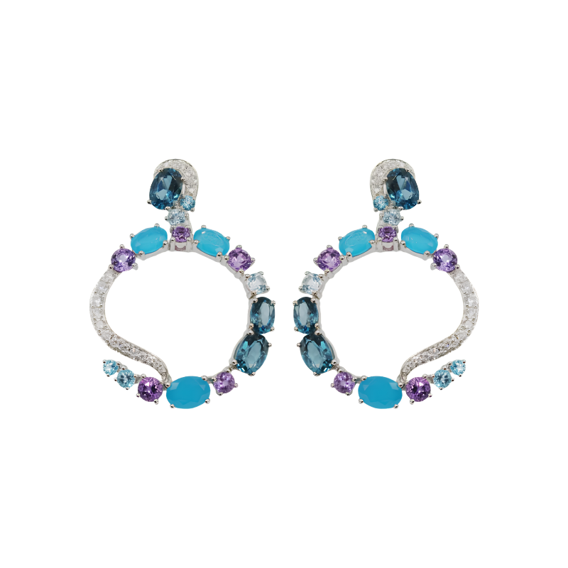 Multi Stone Diamond Earrings For Women