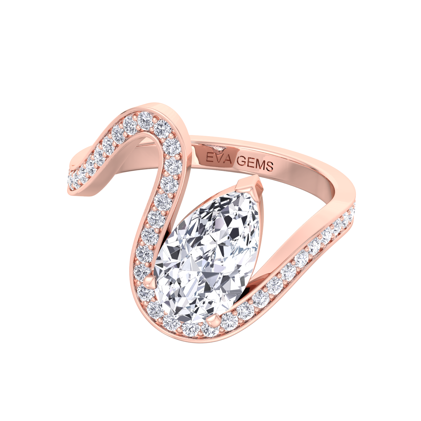 Floating Diamond Trace Pavé Ring - Eva Gems
