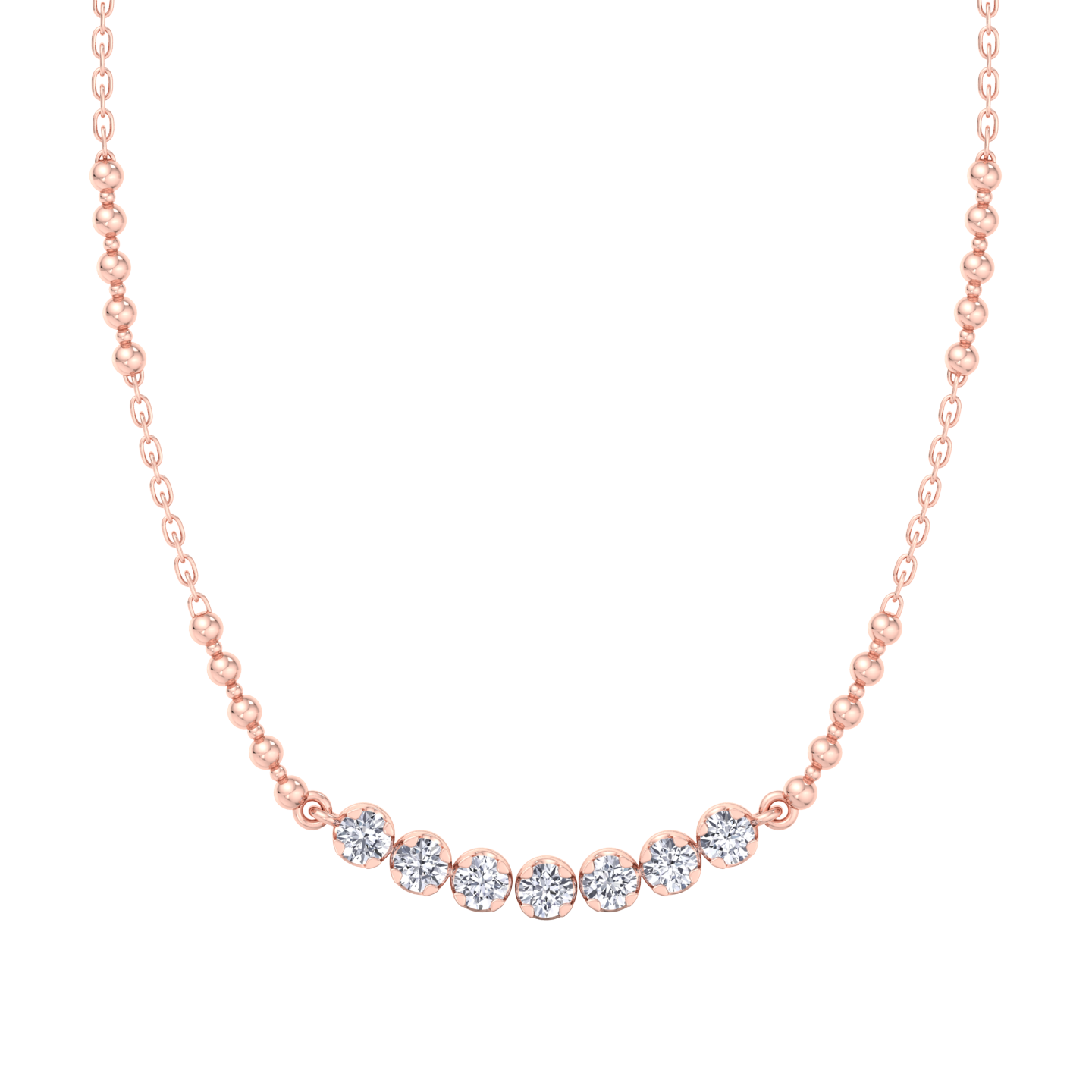 Semi-Tennis Riviera Stacking Diamond Pendant Necklace – EVA GEMS