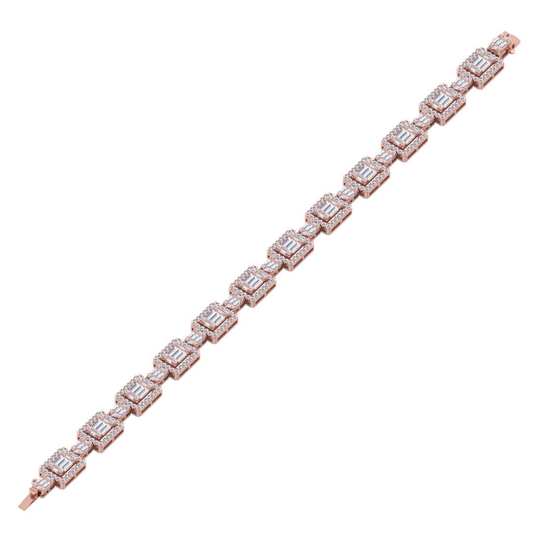 Square baguette bracelet for women