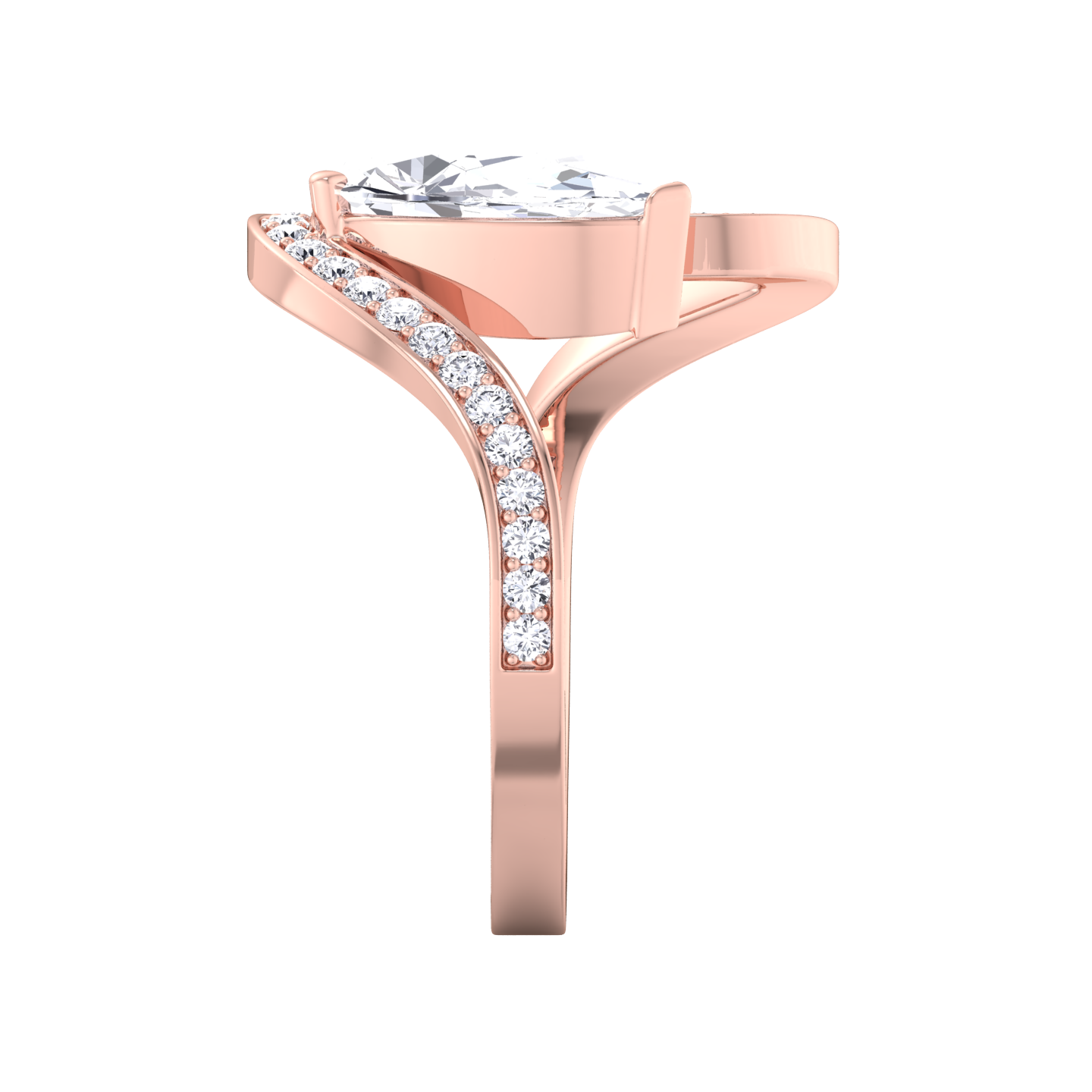 Floating Diamond Trace Pavé Ring - Eva Gems