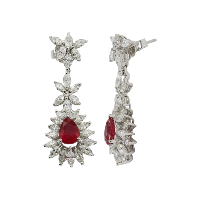 Buy Diamond and Ruby Earrings For Women