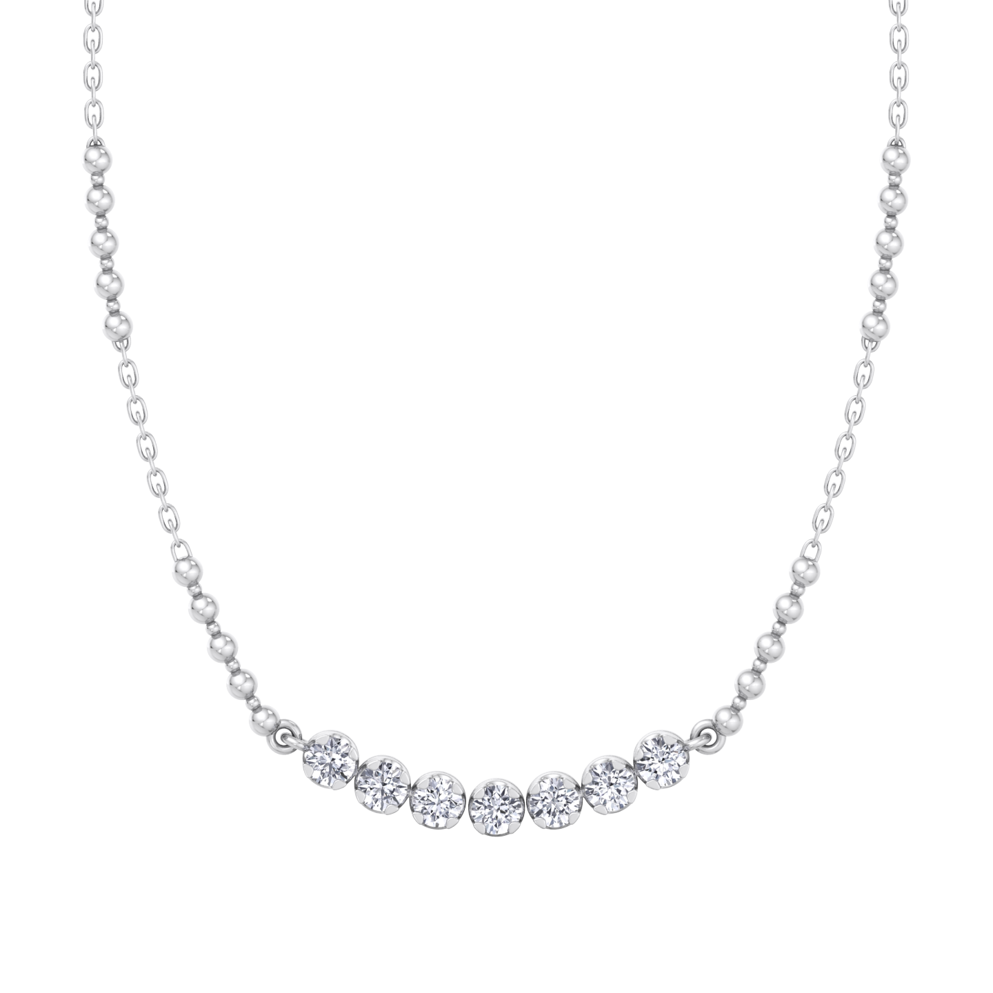 Semi-Tennis Riviera Stacking Diamond Pendant Necklace – EVA GEMS