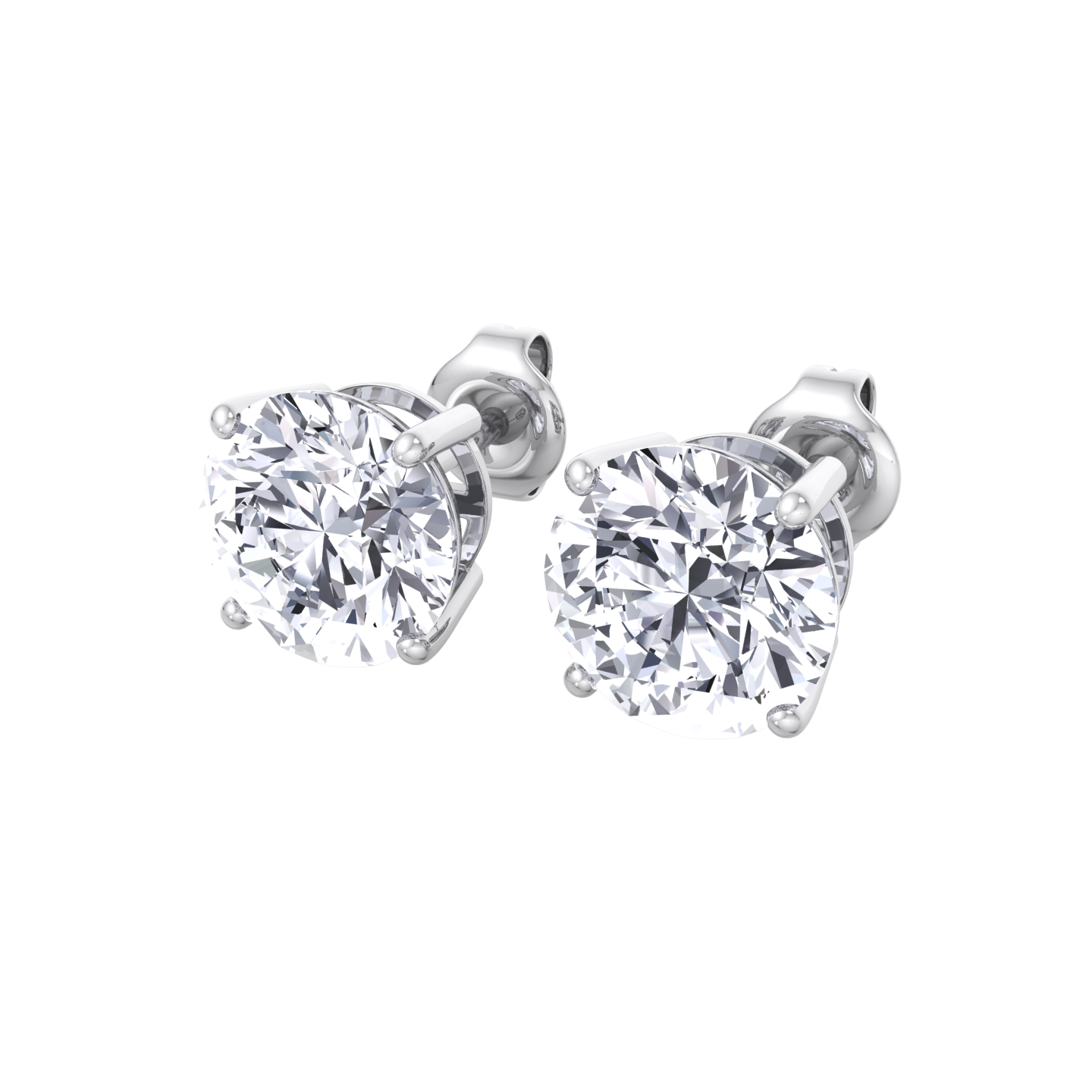 Minimalist round solitaire diamond earrings