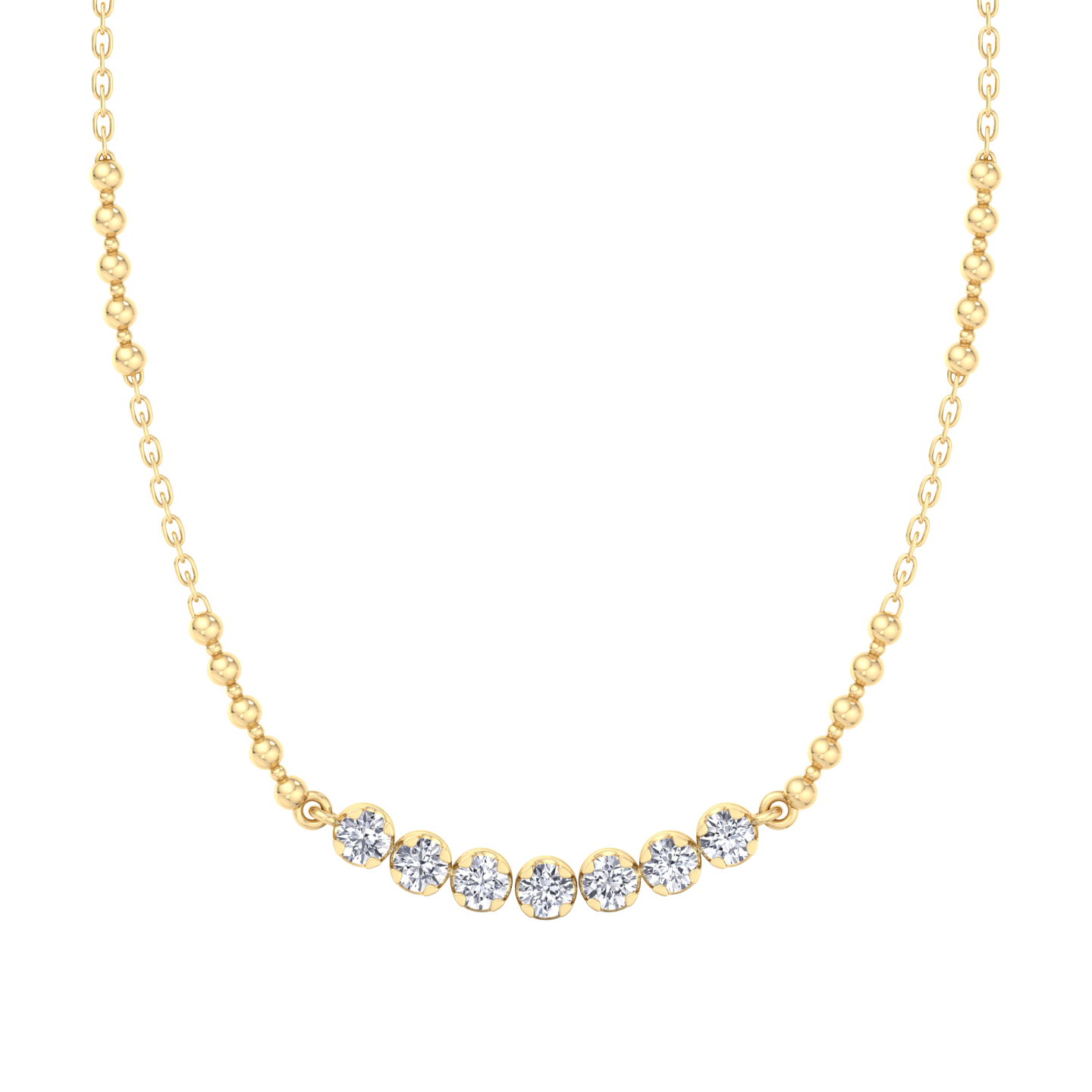 Semi-Tennis Riviera Stacking Diamond Pendant Necklace – EVA GEMS