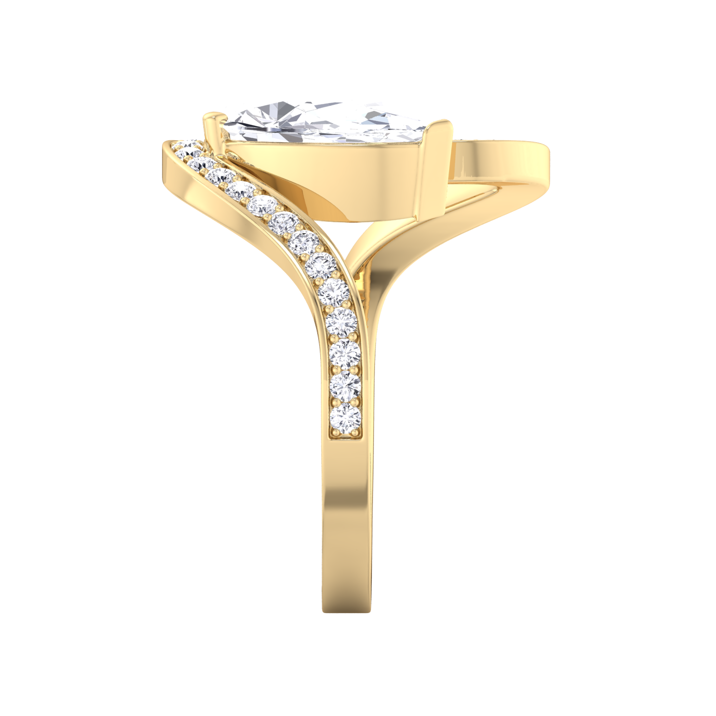 Floating Diamond Trace Pavé Ring - Eva Gems