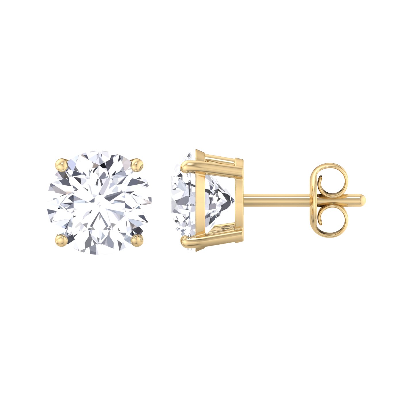 Elegant round diamond earrings with solitaire design