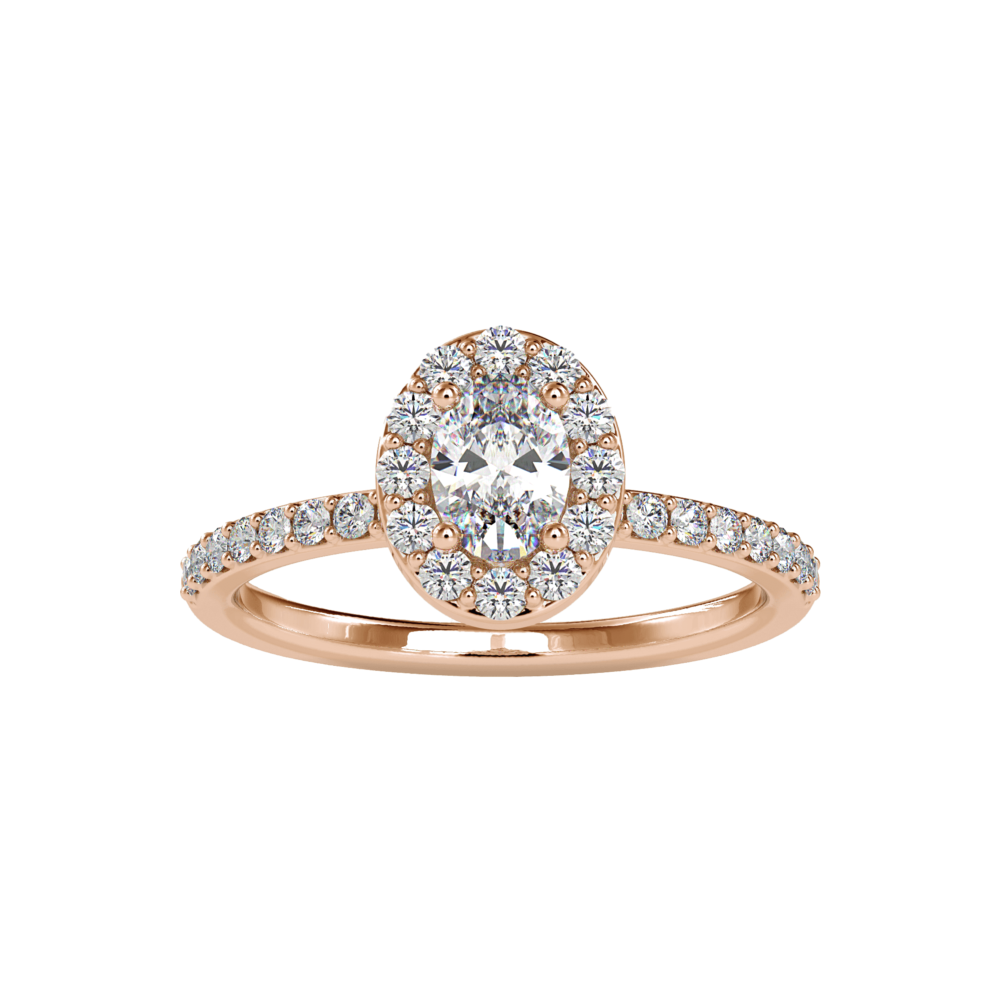 Oval Halo Engagement Ring For Women