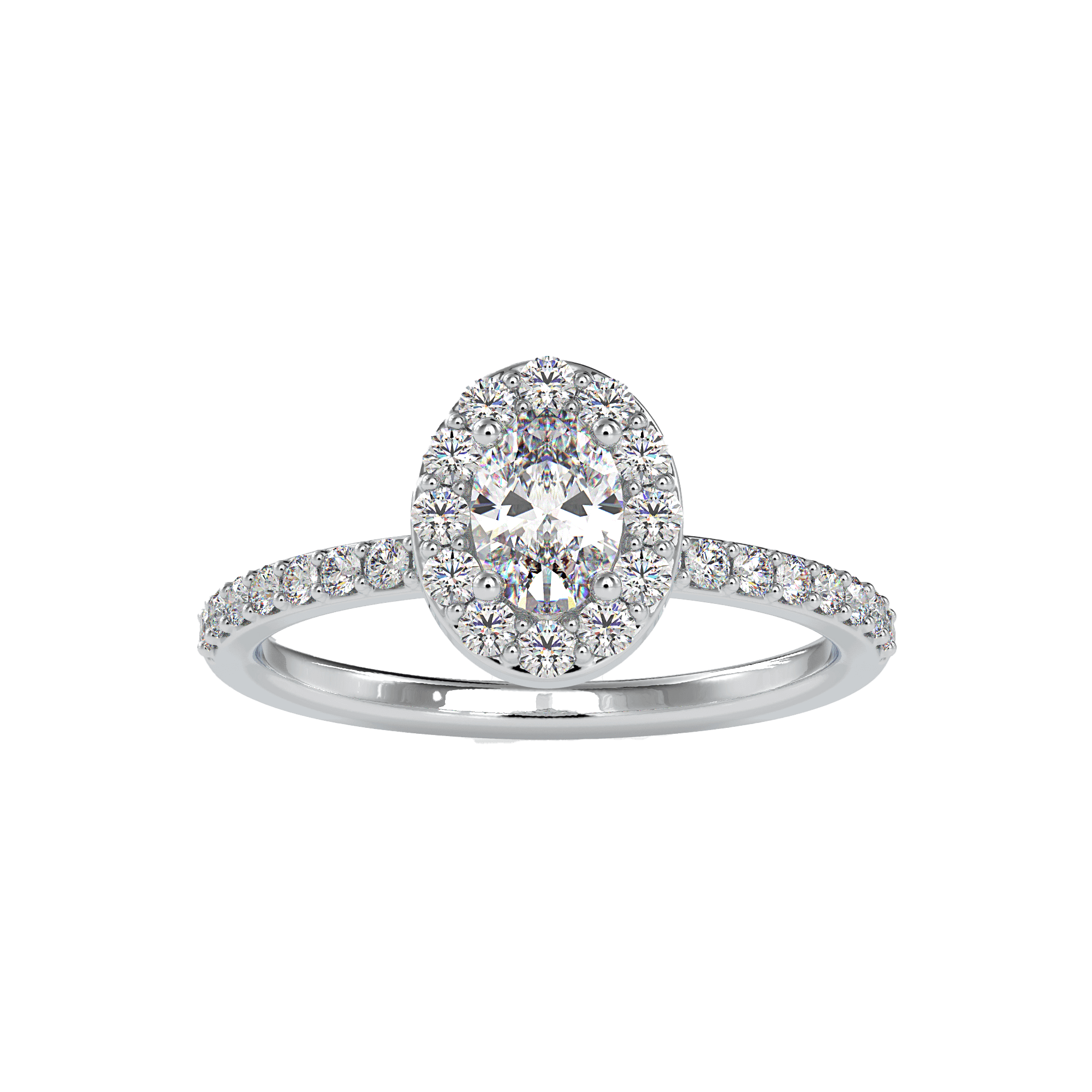 Oval Halo Engagement Ring For Women