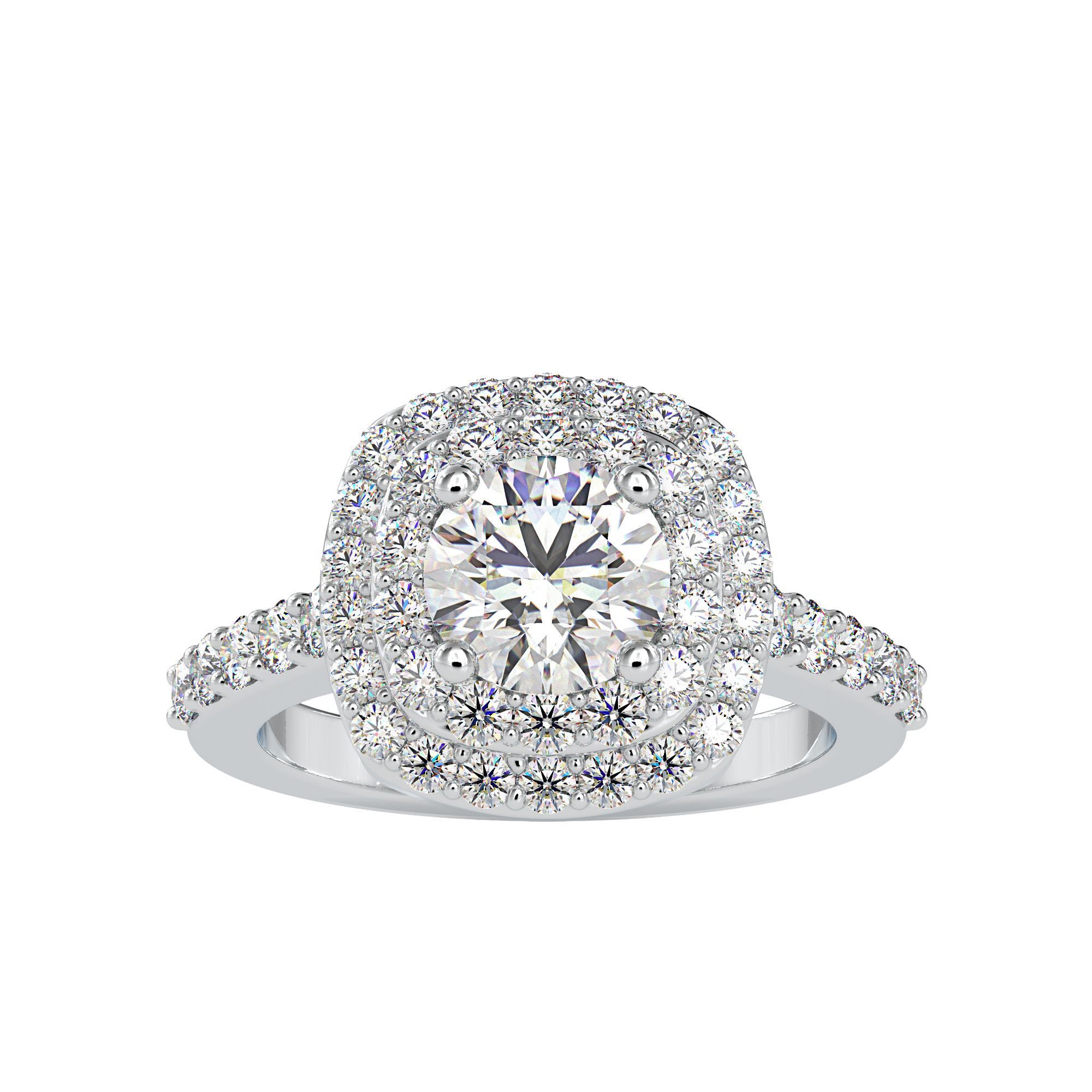 Brilliant Double Halo Ring in Dubai | Luxury Designs by EVA GEMS