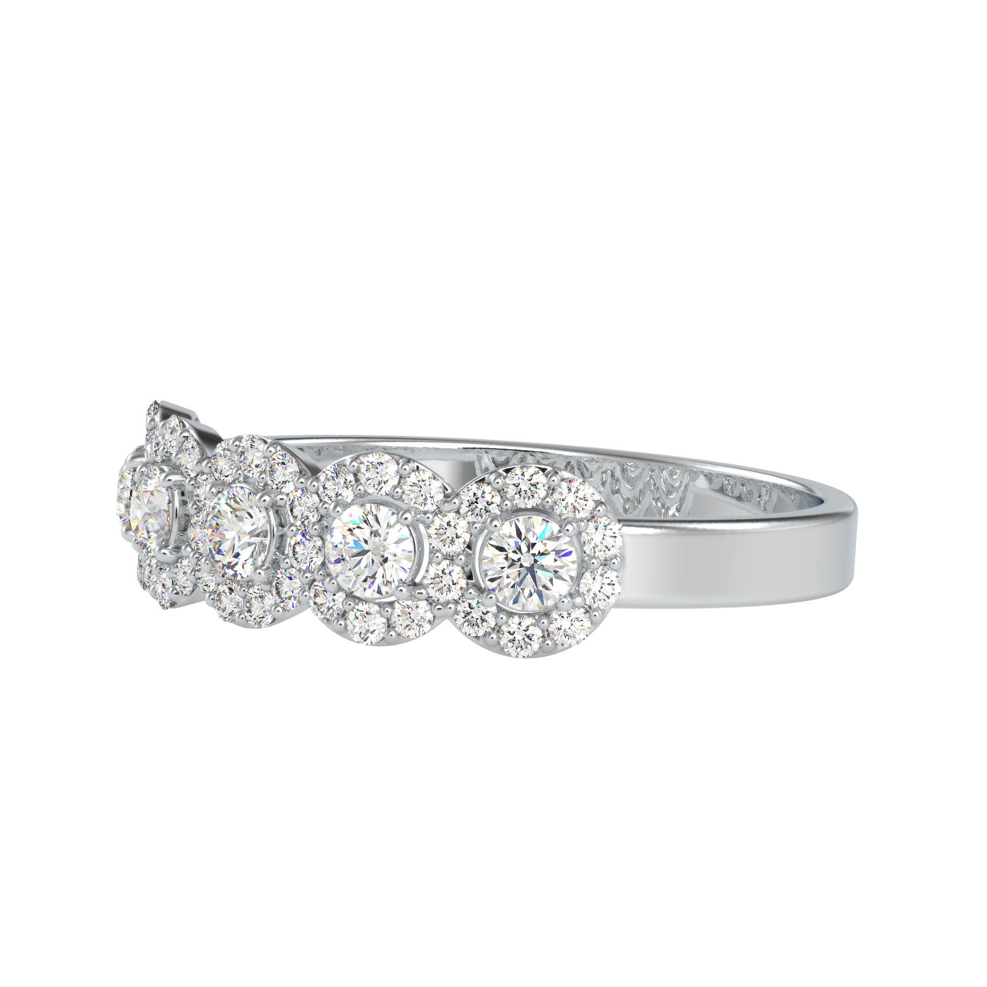 Buy Five Stones Halo Diamond Ring For Women