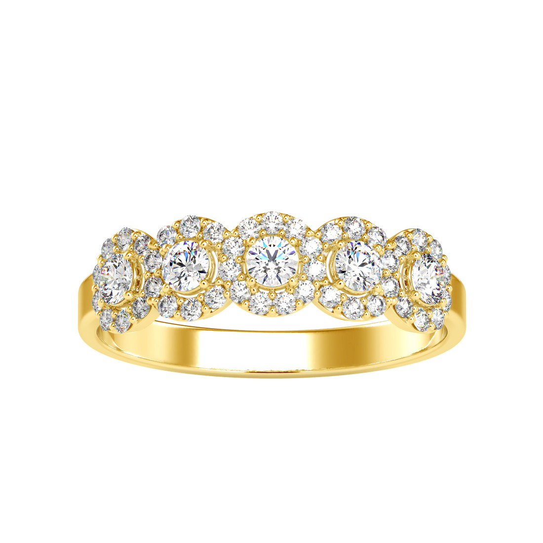 Купить кольцо с бриллиантами Five Stones Halo для женщин