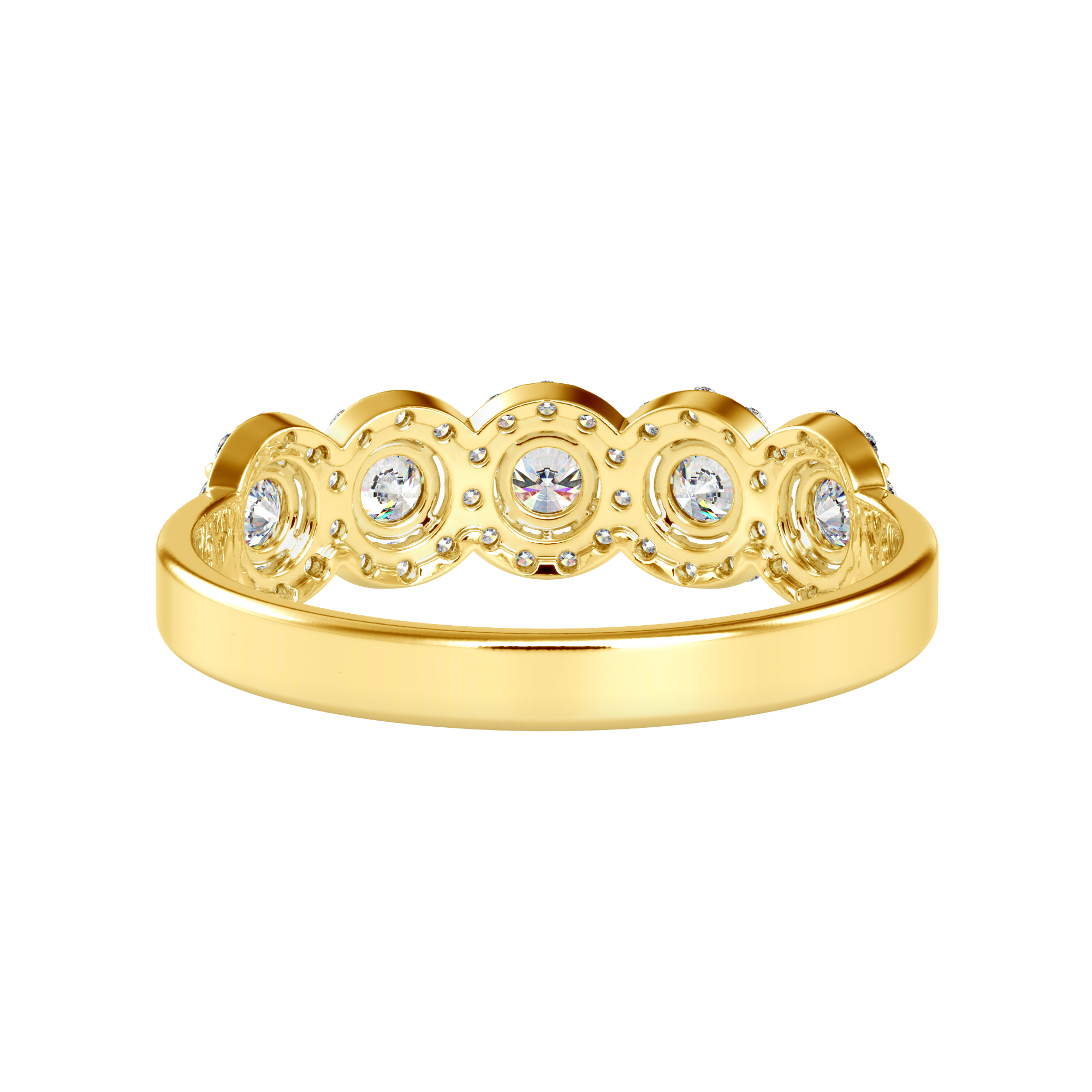 Buy Five Stones Halo Diamond Ring For Women