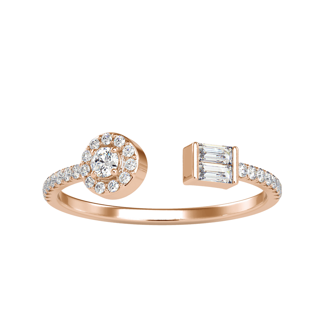 Классическое модное кольцо с бриллиантом огранки «багет» | Eva-Gems