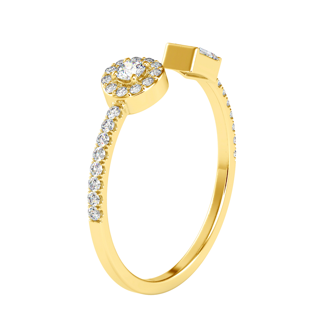 Классическое модное кольцо с бриллиантом огранки «багет» | Eva-Gems