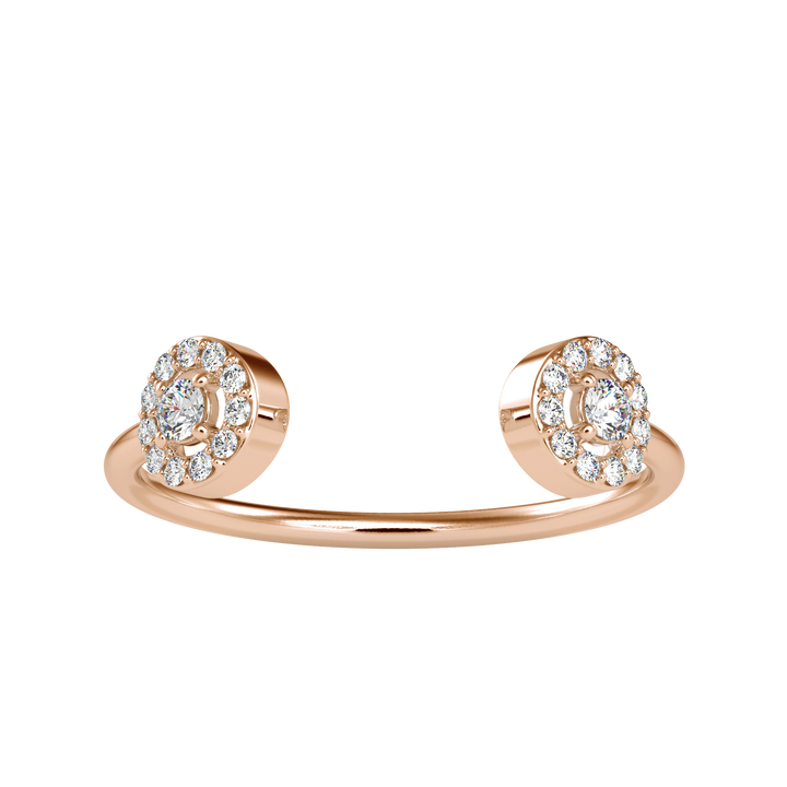 Купить классическое кольцо с двумя кластерами бриллиантов | Eva-Gems
