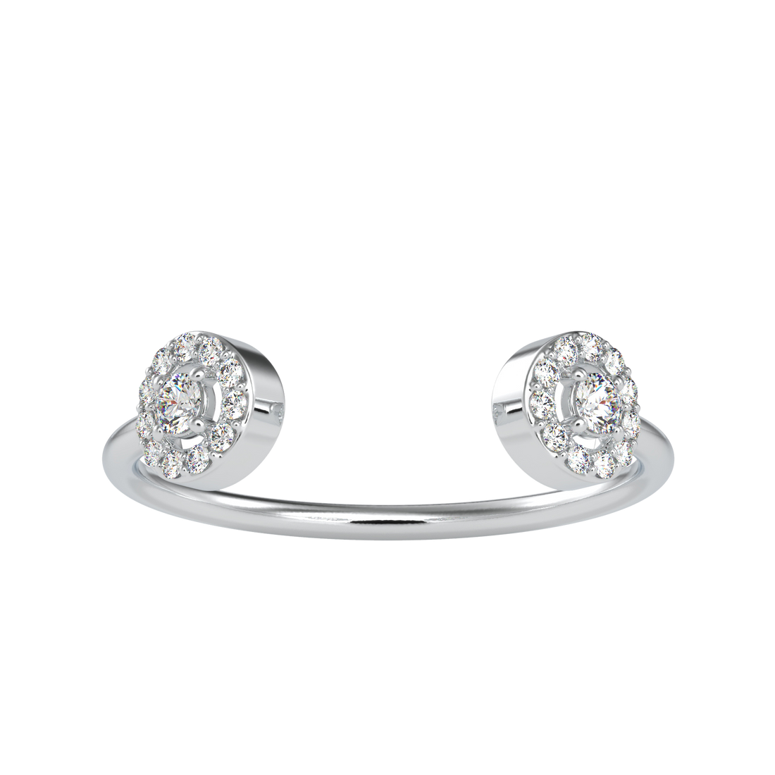 Купить классическое кольцо с двумя кластерами бриллиантов | Eva-Gems