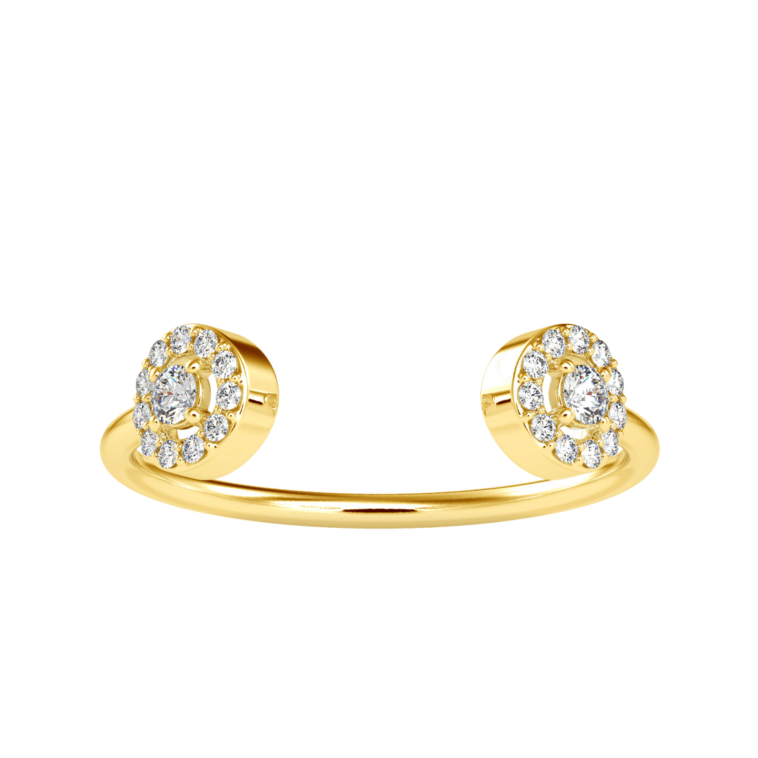 Купить классическое кольцо с двумя кластерами бриллиантов | Eva-Gems