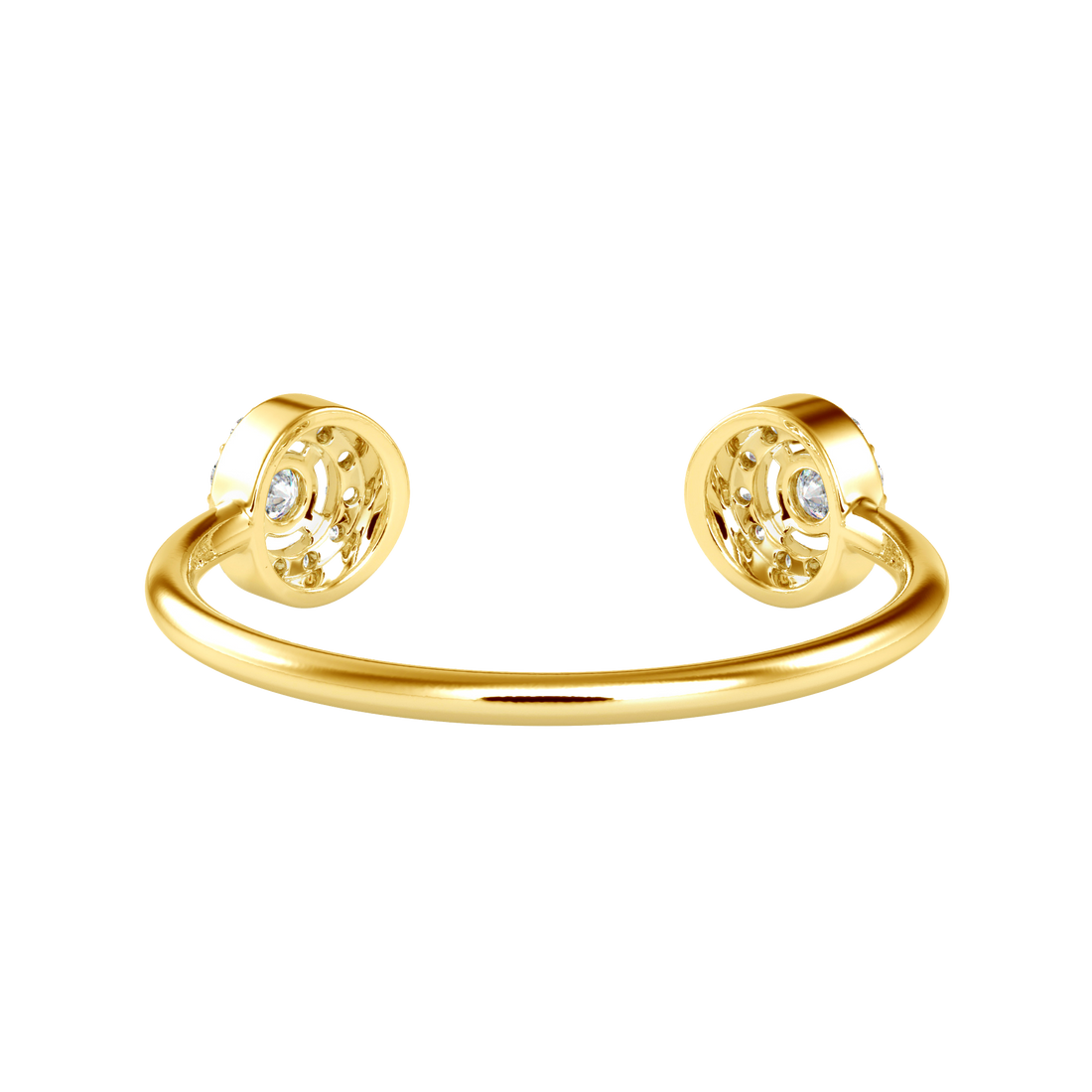 Купить классическое кольцо с двумя кластерами бриллиантов | Eva-Gems