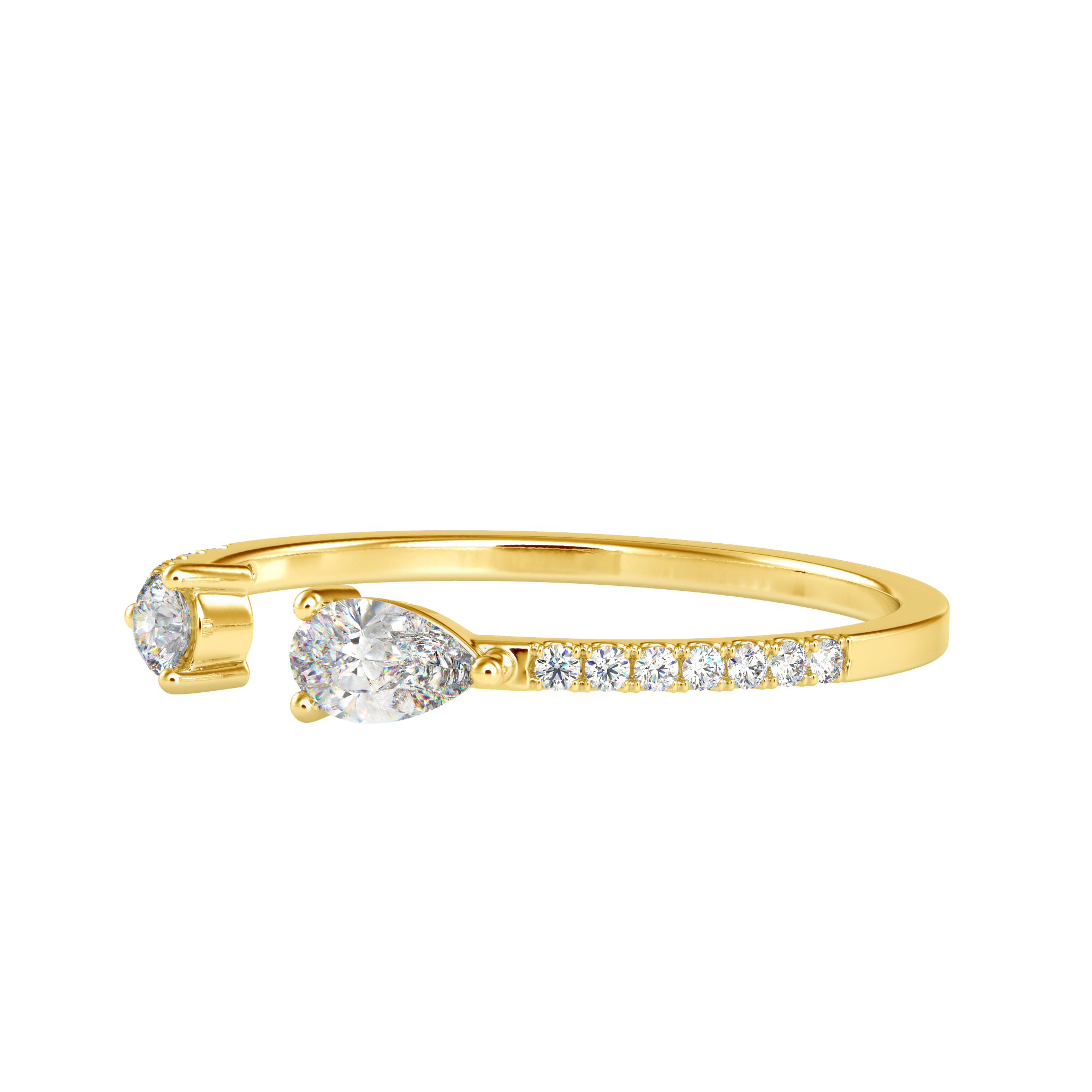 Buy Classic Dual Pear & Round Diamond Ring | Eva-Gems