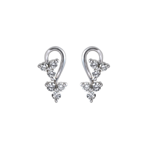 Three Flower Diamond Earrings