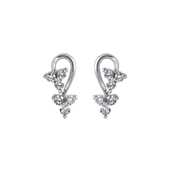 Three Flower Diamond Earrings
