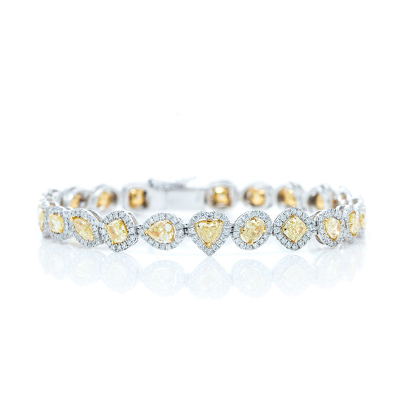 Multi Stone Fancy Yellow Diamond Bracelet For Women