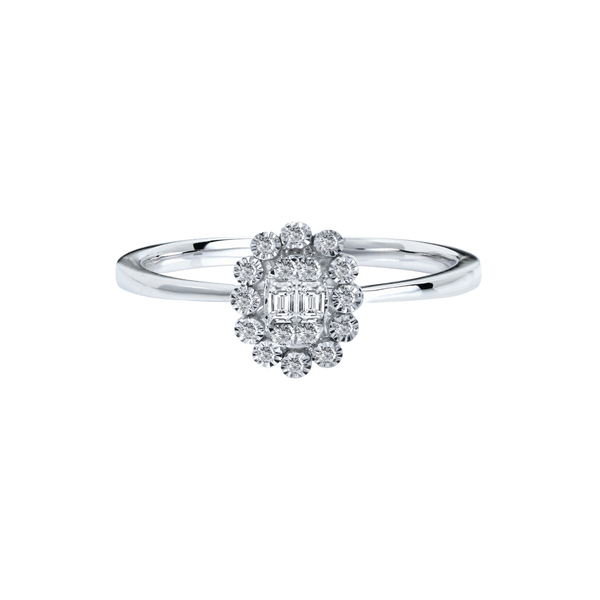 Oval Cluster Diamond Ring For Women