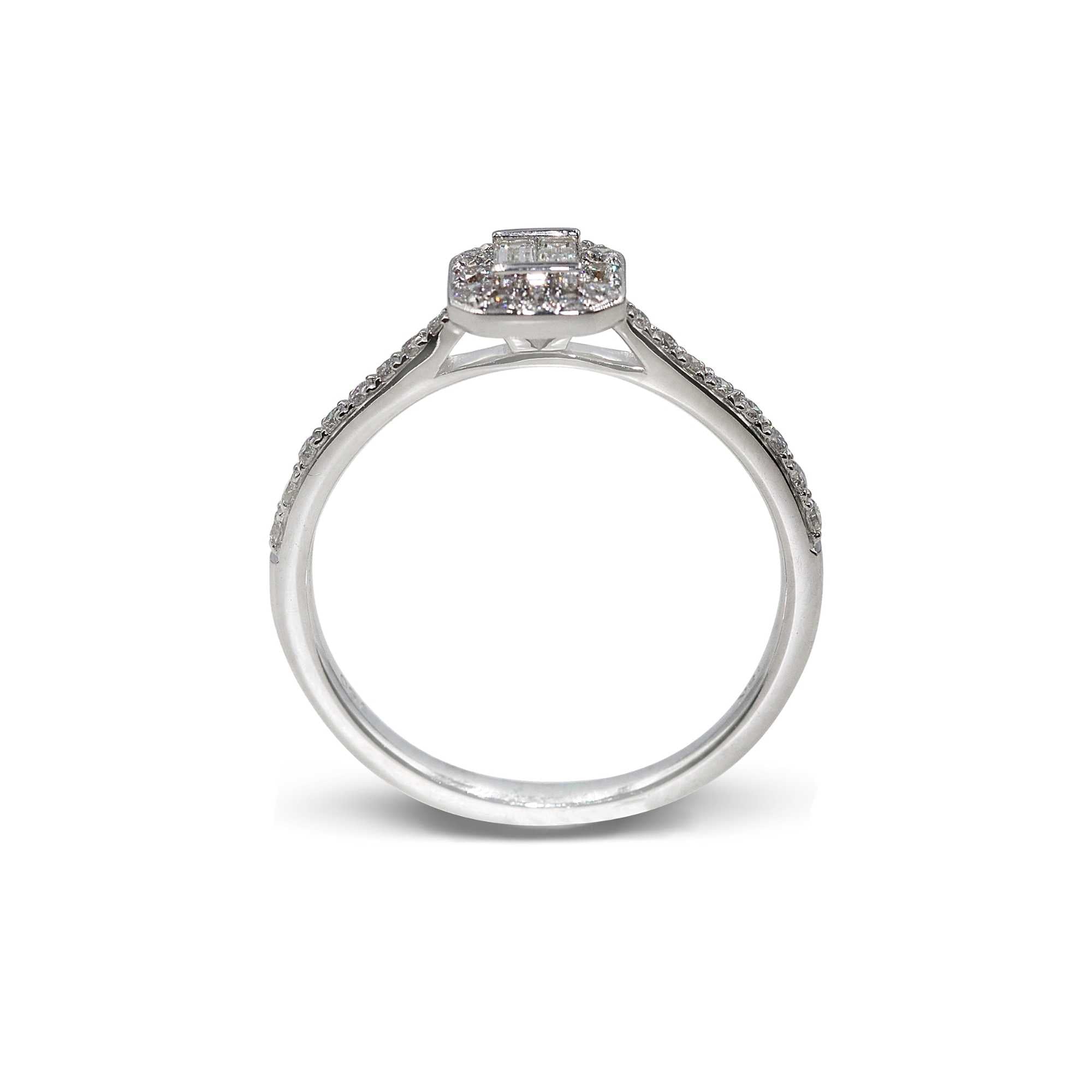 Beautiful Baguette Cluster Diamond Ring in Dubai | Elegant Designs by EVA GEMS