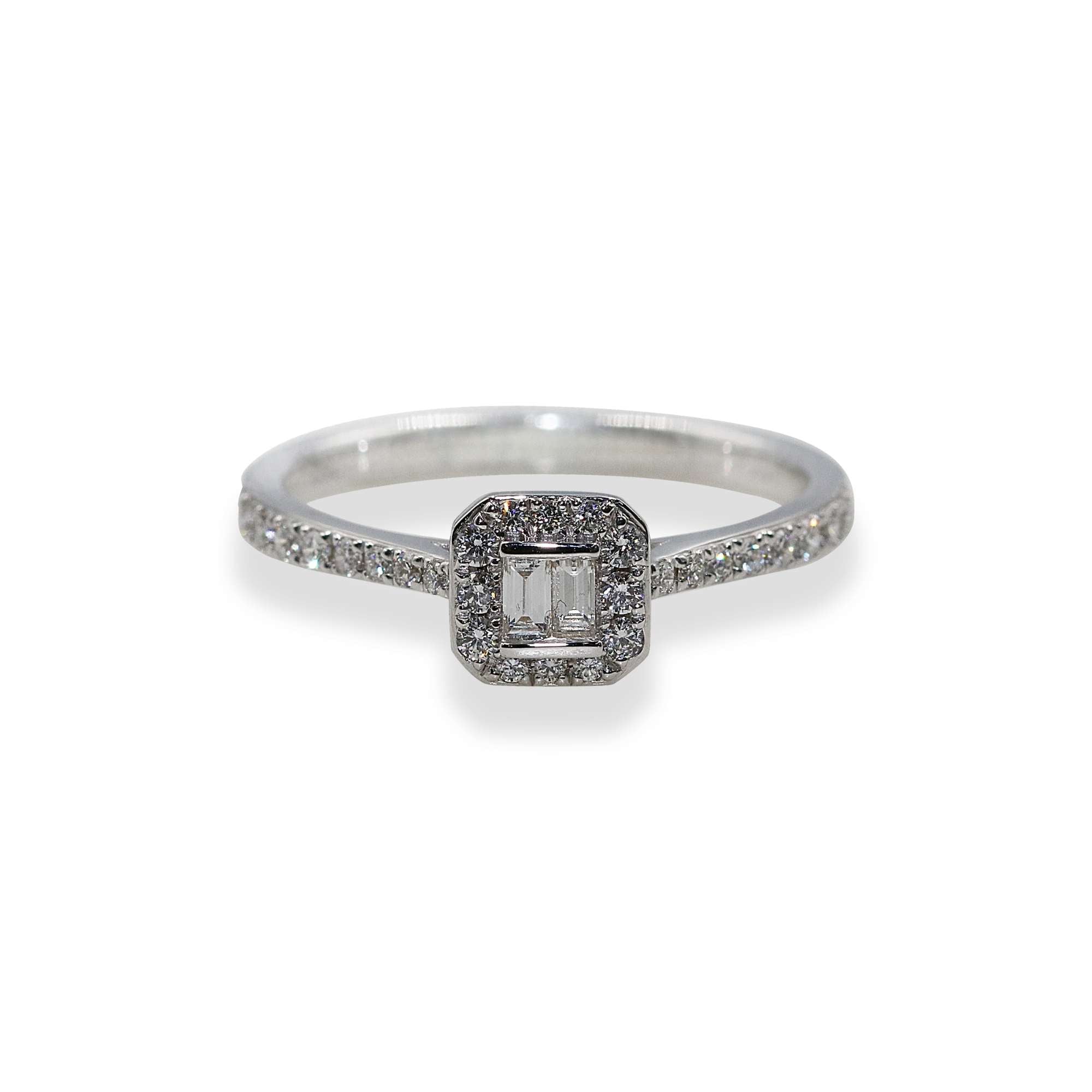 Beautiful Baguette Cluster Diamond Ring in Dubai | Elegant Designs by EVA GEMS