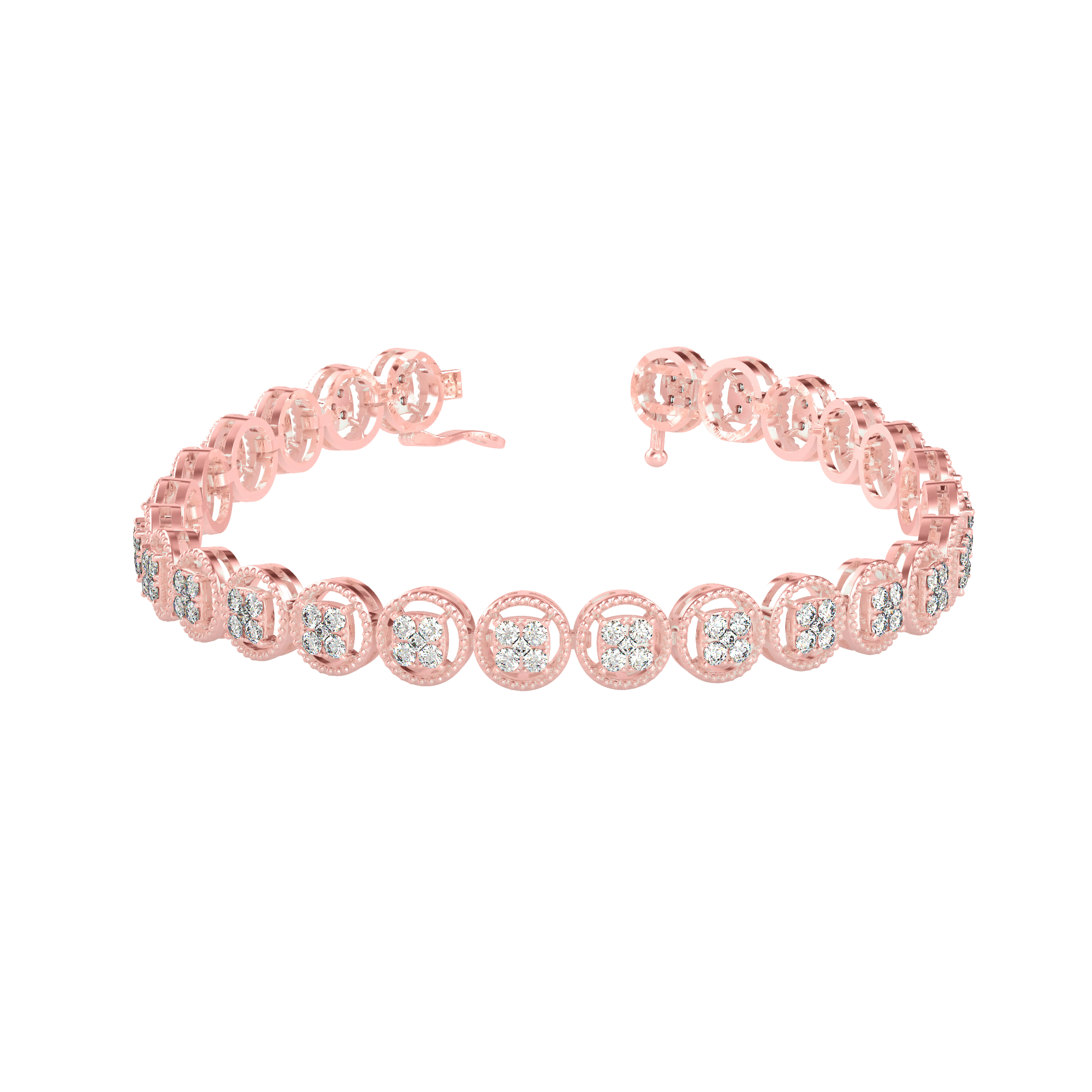 Buy Cluster Halo Diamond Bracelet For Women