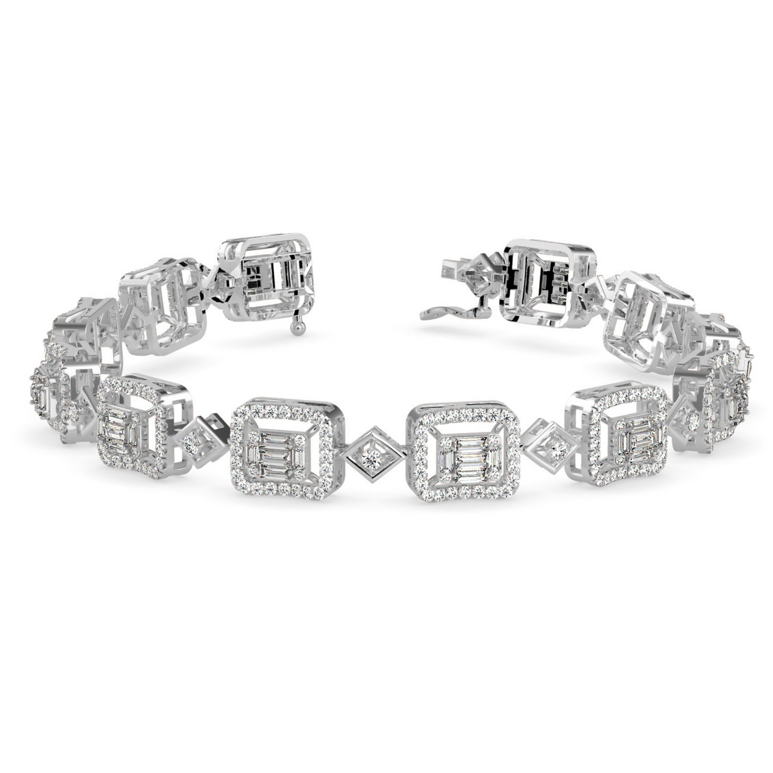 Buy Emerald Cut Baguette Diamond Bracelet For Women