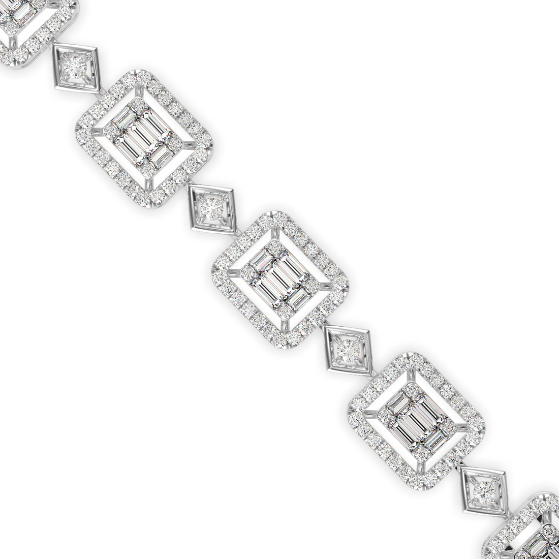 Buy Emerald Cut Baguette Diamond Bracelet For Women
