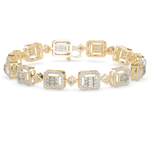 Buy Emerald Cut Baguette Diamond Bracelet For Women