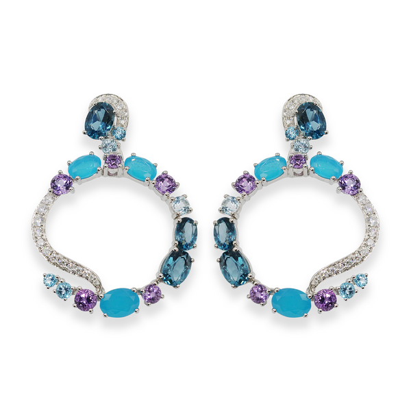 Multi Stone Diamond Earrings For Women