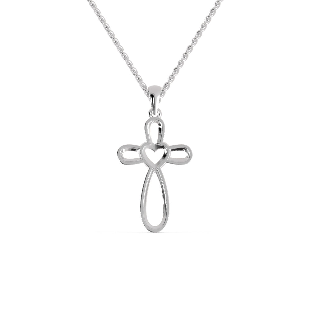 Buy Heart Cross Diamond Necklace For Women