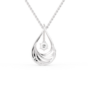 Shank Shape Dancing Diamond Necklace