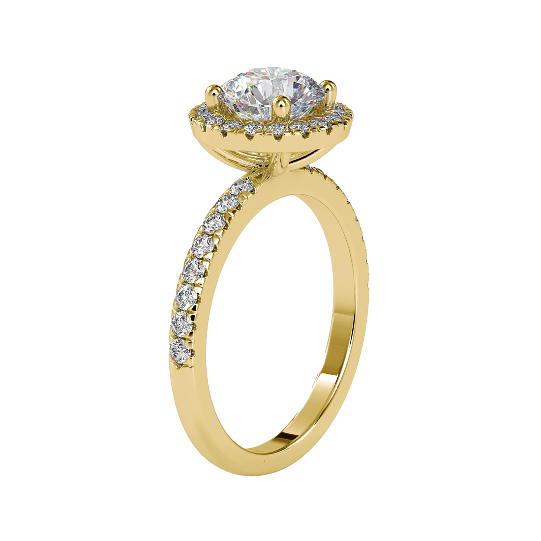 Buy Classic Solitaire Halo Ring | Eva-Gems Ring Eva Gems