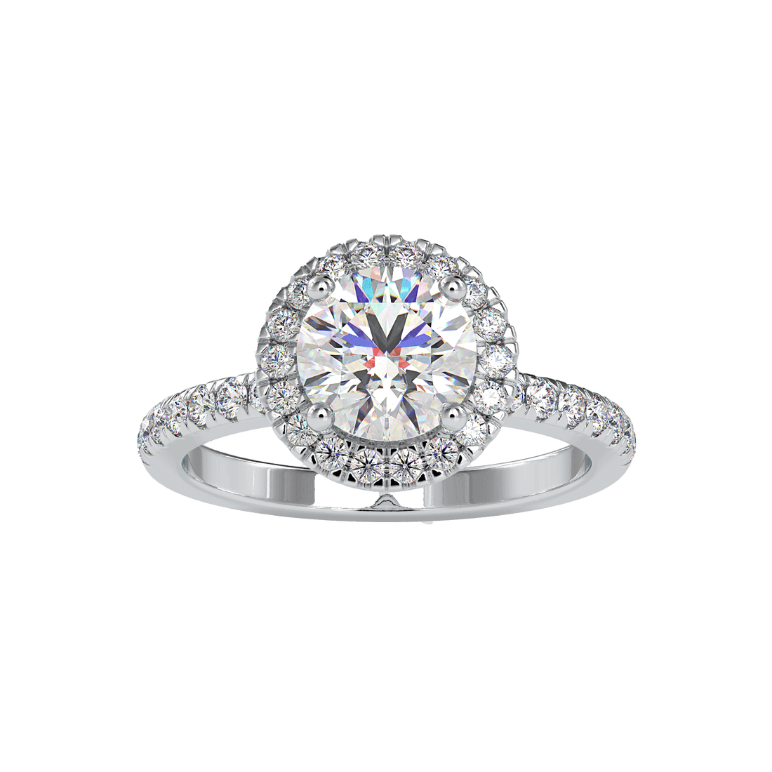 Buy Classic Solitaire Halo Ring | Eva-Gems Ring Eva Gems White Gold 3(14.0mm)