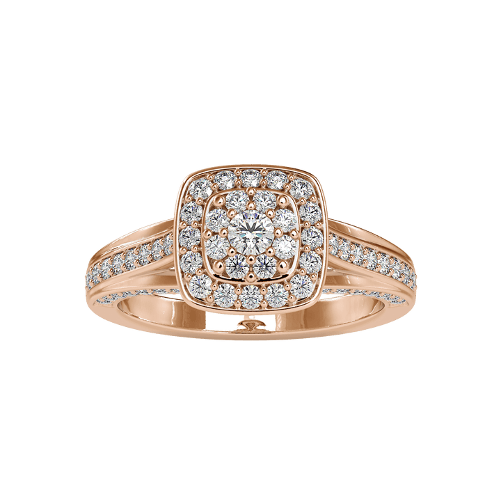 Buy Cushion Cluster Diamond Ring For Women Ring Eva Gems 3(14.0mm) Rose Gold