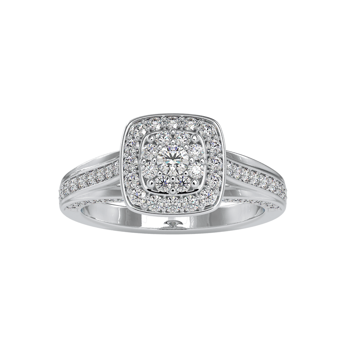 Buy Cushion Cluster Diamond Ring For Women Ring Eva Gems 3(14.0mm) White Gold
