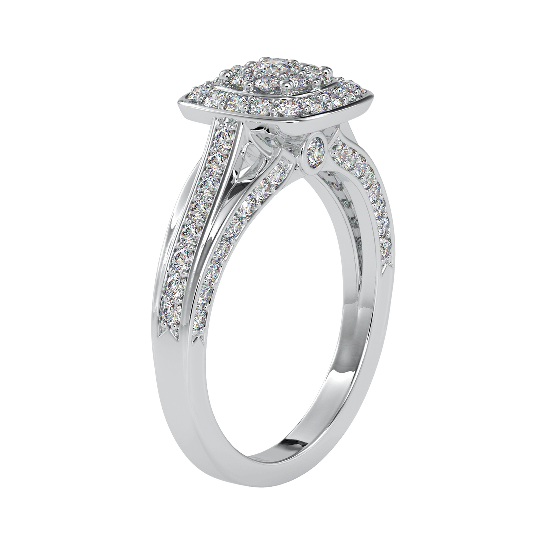 Buy Cushion Cluster Diamond Ring For Women Ring Eva Gems