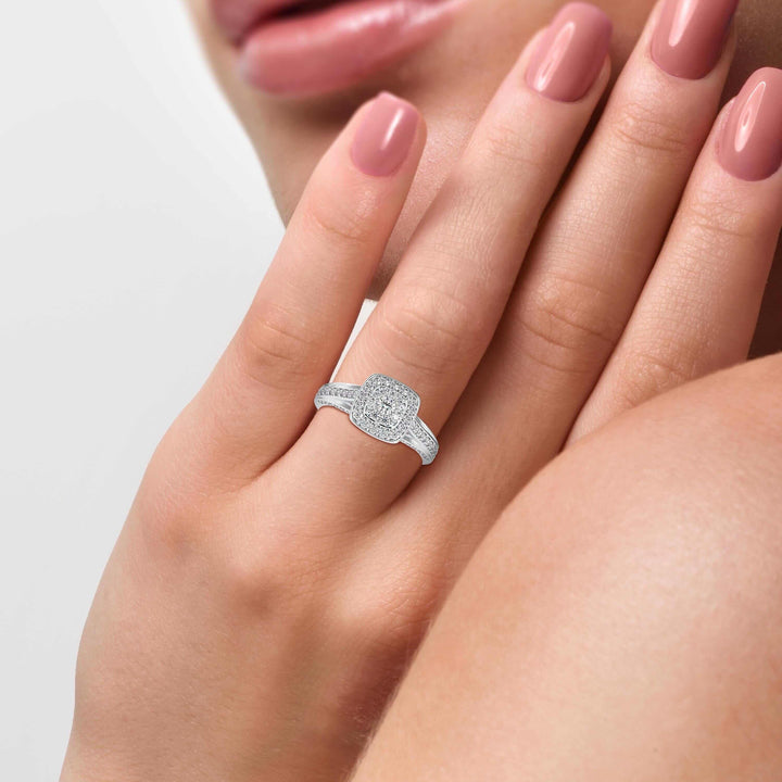 Buy Cushion Cluster Diamond Ring For Women Ring Eva Gems
